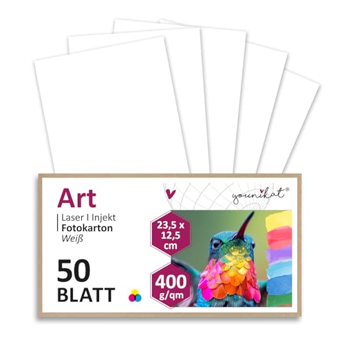 younikat Blanko Postkarten im Maxi-Format I 50er Set I 400 g I zum Selbstgestalten I 235 x 125 mm I DIY Grußkarten weiß I starker - Bastel-Karton zum beschreiben und bemalen I dv1012 von younikat