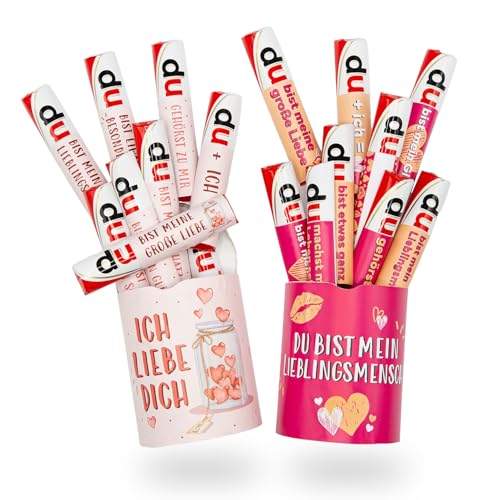 younikat Aufkleber-Set Lieblingsmensch und Ich liebe dich passend für zwei Duplo Pralinen Packungen I rosa pink I dv1367 von younikat