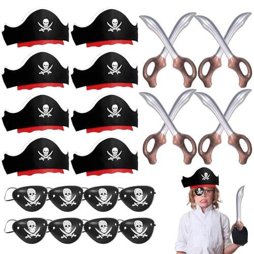 ysister Piraten Kindergeburtstag 24 STK Piraten Party Mitgebsel Kindergeburtstag Pirates Kindergeburtstag für Geschenke Kinder Geburtstag Piratenparty Deko Halloween Preise Geschenke von ysister