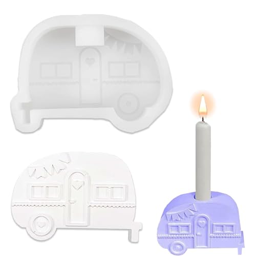 Silikon-Kerzenform in Auto-Form Silikon-Bonbon und Schokoladenformen Silikonform Gießform Campingbus Gießform Kerzenhalter gießen silikon Kerze Silikon Form Für DIY Gelee, Kekse,Käsekuchen von ysister