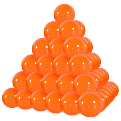 yuejuhe 50 Stück Lotterie Kugeln Bälle zum Öffnen, 3 cm Plastikkugeln zum Befüllen, Tombola-Bälle für Partygeschenke Gewinnspiel Festliche Bingo (Orange) von yuejuhe