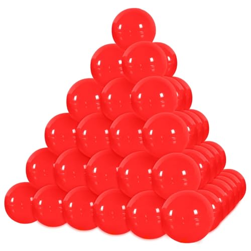 yuejuhe 50 Stück Lotterie Kugeln Bälle zum Öffnen, 3 cm Plastikkugeln zum Befüllen, Tombola-Bälle für Partygeschenke Gewinnspiel Festliche Bingo (Rot) von yuejuhe