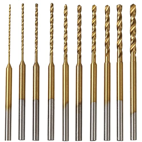 Yuentoen 2,35 Schaft Mini Micro Bohrer-Set 10 Stück 0,6-2,2 mm Twist Bohrer DIY Kit HSS Gravur Bohrer Bits Lochbohrwerkzeug für DIY Bernstein, Perlen und Bienenwachs ﻿ von yuentoen