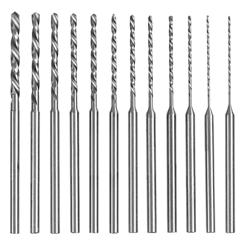 Yuentoen 2,35 Schaft Mini Micro Bohrer-Set 12 Stück 0,5-2,0 mm Twist Bohrer DIY Kit HSS Gravur Bohrer Bits Lochbohrwerkzeug für DIY Bernstein, Perlen und Bienenwachs ﻿ von yuentoen