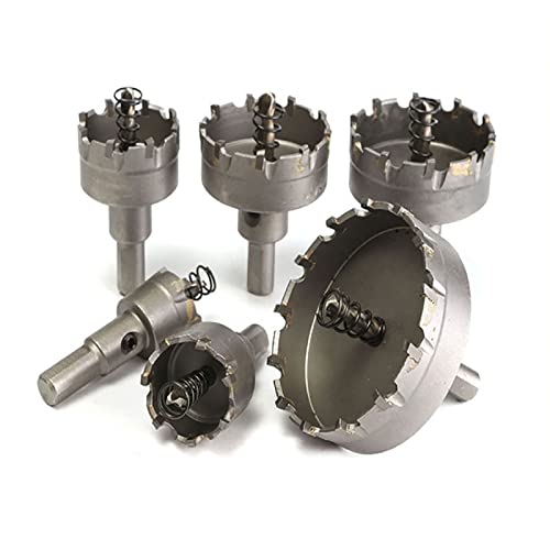 Yuentoen 6 Stück Lochsäge Hartmetall-Bohrer, 22-65 mm Metall Lochkreissäge-Set, TCT Lochschneider, titanbeschichteter Zentrierbohrer aus Hartmetall, für Edelstahl, Eisen, Holz, Kunststoff ﻿ von yuentoen