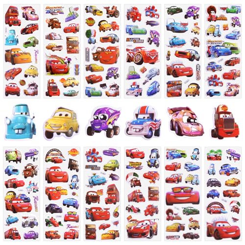 3D Aufkleber für Kinder, 12 Blatt Car Sticker Set, 140+ Anime Stickers, 3d Sticker Kinder für Party Taschen, Kawaii Aufkleber Kinder, Wiederverwendbare Sticker Kinder für Mädchen Scrapbooking von yumcute