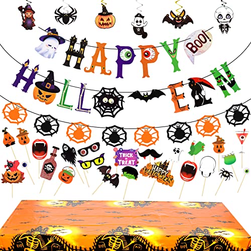 31-teiliges Happy Halloween Deko Set, Halloween Ballon Set, Halloween Girlanden Banner von yumcute