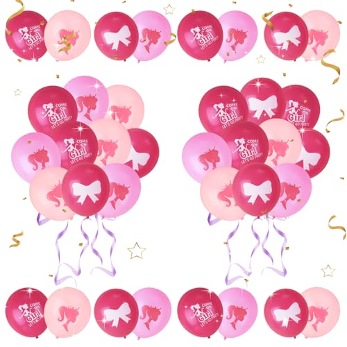 36Pcs Bar-bie Luftballons Geburtstag Mädchen, Bar-bie Luftballons Set Kindergeburtstag Deko, Prinzessin Thema Dekoration Balloons Birthday Decoration for Children Party Balloons von yumcute