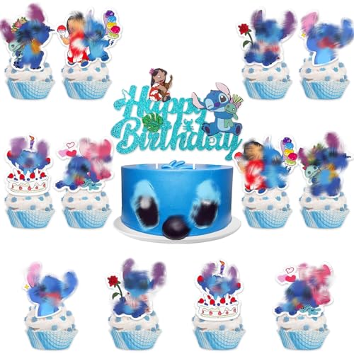 25 Stück Kuchen Deko Happy Birthday Tortendeko Cake Toppers Deko Geburtstag Jungen Mädchen Tortendek Birthday Party Dekoration Cartoon Cake Toppers zum Kinder (F) von yumcute