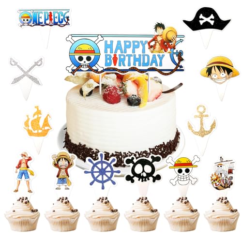 Tortendeko Set, 25 Stück Happy Birthday Cake Topper, Cartoon kuchen Deko Geburtstag, Tortenaufleger Geburtstag, Muffin Cupcake Topper für Junge Mädchen Kindergeburtstag Thema Party von yumcute