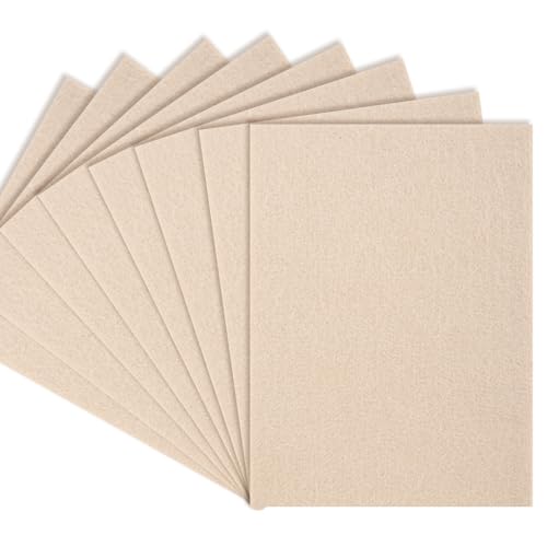 yumcute Filzgleiter Selbstklebend, 20×16cm | 8 Stück Filzplatten 5mm Dicke, Beige Klebefilz Filzmatten zum Zuschneiden, Filz Selbstklebend für Möbelbeinschieber und Handwerk von yumcute