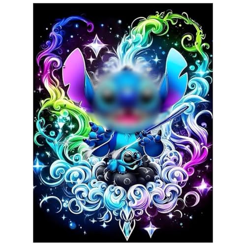 yumcute Stit-ch DIY Diamond Painting, Diamant Painting, Cartoon Diamond Painting Bilder Erwachsene Kinder, Diamond Painting Cross Stickerei Malerei Kits für Home Wand Décor 30x40cm von yumcute