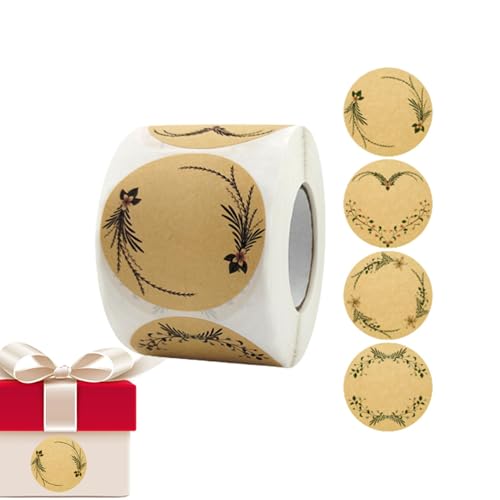 yupeuooe Weihnachtsanhänger Aufkleber - Runde Weihnachtsaufkleber Rolle Weihnachtsanhänger - Weihnachten Namensschilder Aufkleber für Boxen, Karten, Hochzeiten, Geburtstage, Partys von yupeuooe