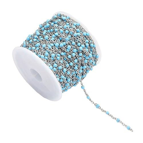 yuwqqoajv Bunte Emaille Perlen, Massenkette, feine Verarbeitung, modische Edelstahlkette, Edelstahl DIY Komponentenkette, Stahl+Seeblau yuwqqoajv Bunte Emaille Perlen, Massenkette, feine Verarbeitung, modische Edelstahlkette, Edelstahl DIY Komponentenkette, Stahl+Seeblau von yuwqqoajv