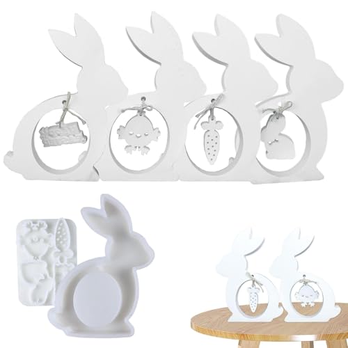 Silikonform Hase, Osterhase Silikonform, 3D Hasen Kerzenformen, Hohle Gießform Für Hasen-Ei, Osterei-Silikonform Kaninchen-Kuchenform Seifenform von yybng