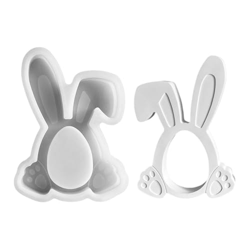 Silikonform Hase, Osterhase Silikonform, 3D Hasen Kerzenformen, Hohle Gießform Für Hasen-Ei Aus Kunstharz, Osterei-Silikonform Kaninchen-Kuchenform Seifenform von yybng