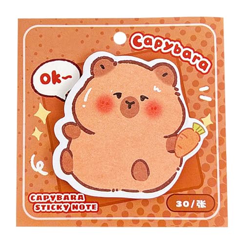 Neuartige Haftnotizen, Haftnotizen mit Tiermotiven | Capybara Haftnotizblöcke | Lustiges Capybara-Zeug, Cartoon-adjustable, 30 Blatt Modell-Kunst-Notizblock für Kinder, Erwachsene von yztju