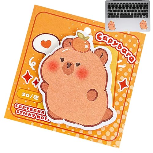 Niedliche Haftnotizen, lustige Haftnotizen,Niedliche Capybara-Notizblöcke | Lustiges Capybara-Zeug, Cartoon-portable 30 Blatt Modell-Kunst-Notizblock für Kinder, Erwachsene von yztju