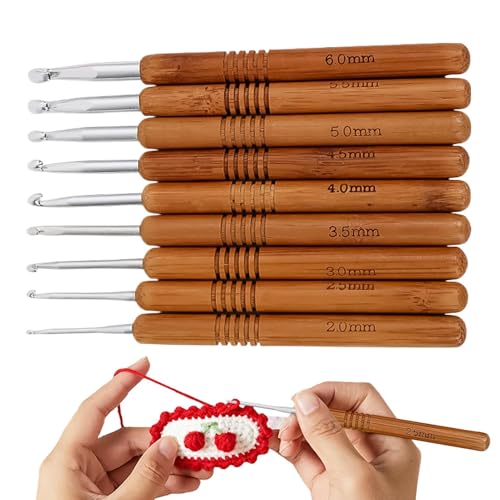 yztju Häkelnadel-Set, Häkelstricknadeln - 9X Anfänger-Häkelnadel-Haken-Set | Webgarn-Stricknadel-Set für Anfänger, Häkeler, Strickerinnen und Großmütter von yztju