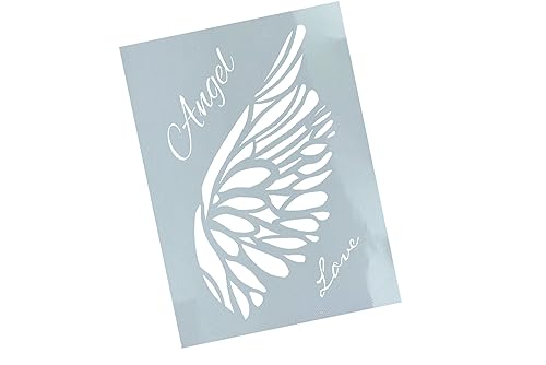 Schablone Angel Flügel in Love - Wandschablone Stencil Flügelschablone Malschablone - Malerei Airbrush Backen Deko Kaffee Scrapbooking - zAcheR-fineT (DIN A4) von zAcheR-fineT-design