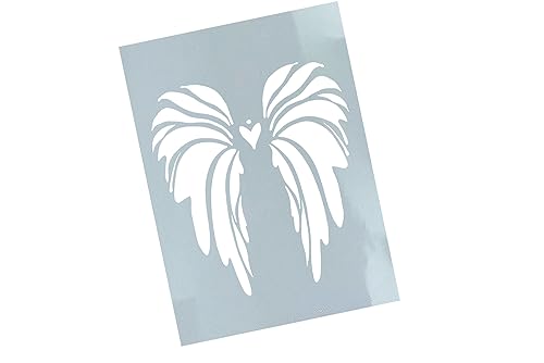 Schablone Flügel mit Herz - Wandschablone Stencil Flügelschablone Engel Malschablone - Malerei Airbrush Backen Deko Kaffee Scrapbook - zAcheR-fineT (DIN A6) von zAcheR-fineT-design