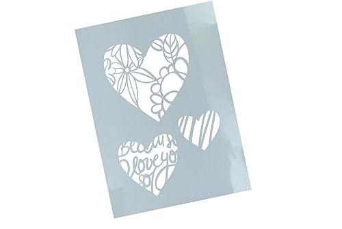 Schablone Herzen mit Muster - Wandschablone Stencil Herzschablone Malschablone - Malerei Airbrush Küche Basteln Deko Scrapbooking - von zAcheR-fineT (DIN A3) von zAcheR-fineT-design