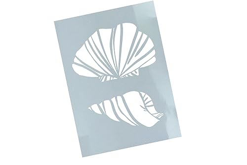 Schablone Muschel Duo - Wandschablone Stencil Muschelschablone Malschablone - Malerei Küche Badezimmer Deko Meer Urlaub Scrapbooking - zAcheR-fineT (DIN A6) von zAcheR-fineT-design