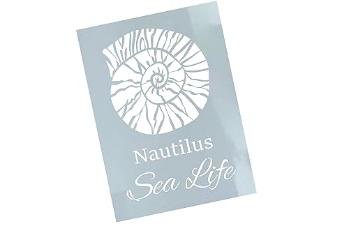 Schablone Muschel Nautilus Sea Life - Wandschablone Stencil Muschelschablone Malschablone - Malerei Küche Badezimmer Deko Meer Urlaub - zAcheR-fineT (DIN A3) von zAcheR-fineT-design