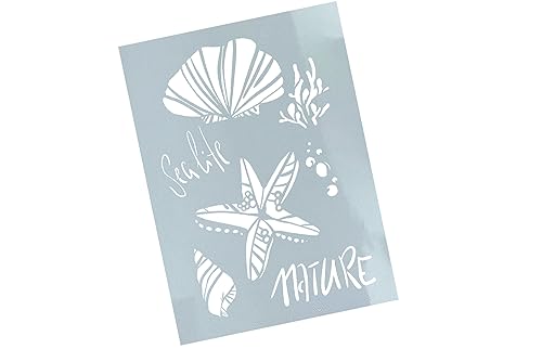 Schablone Sea Life Muschel Mix - Wandschablone Stencil Muschelschablone Malschablone - Malerei Airbrush Badezimmer Deko Scrapbooking - zAcheR-fineT (DIN A3) von zAcheR-fineT-design