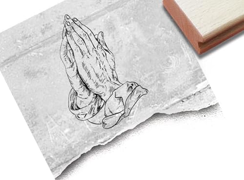 Stempel Betende Hände - Motivstempel Gebet Praying hands Gebetsstempel Kommunion Trauer Kirche Religion Deko Fotobuch Scrapbook - zAcheR-fineT (groß ca. 77 x 98 mm) von zAcheR-fineT-design