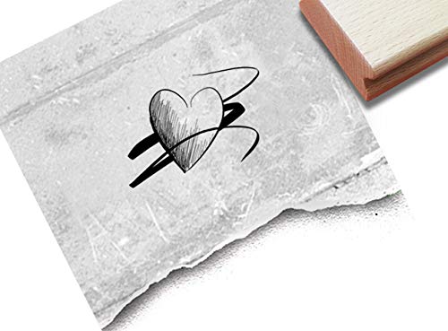 Stempel Herz, Herzstempel - Motivstempel Liebe Valentinstag Hochzeit Liebesbrief Geschenkanhänger Scrapbook Bullet Stamp Tischdeko - zAcheR-fineT von zAcheR-fineT-design