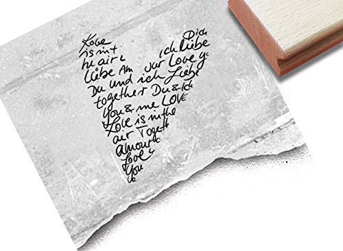 Stempel Herz aus Handschrift - Motivstempel Liebe Valentinstag Verlobung Hochzeit Karten Liebesbrief Scrapbook Bullet Stamp Tischdeko - zAcheR-fineT von zAcheR-fineT-design