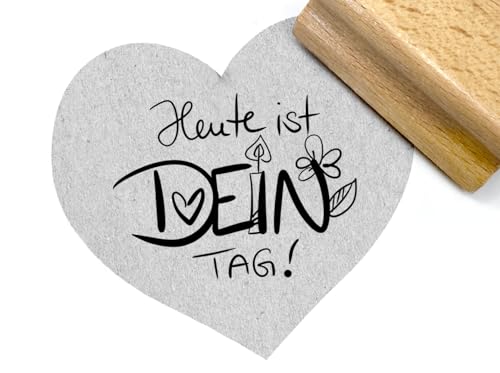 Stempel Heute ist Dein Tag - Textstempel Karten Geschenkanhänger Geschenke Etiketten Schilder selbst gemacht Tütenstempel Deko - zAcheR-fineT von zAcheR-fineT-design