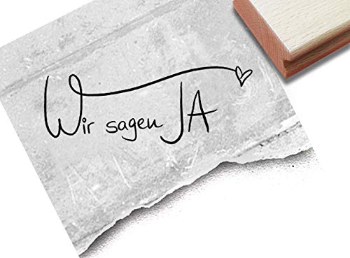 Stempel Hochzeitsstempel WIR SAGEN JA in Handschrift - Textstempel zur Hochzeit, für Einladungen Karten Heiratsanzeige Tischdeko - zAcheR-fineT von zAcheR-fineT-design