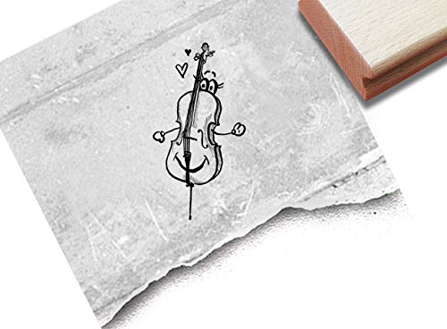 Stempel Motivstempel Cello, Violoncello - 2 Größen - Bildstempel Musikinstrument Karten Basteln Deko Scrapbook Geschenk für Kinder - zAcheR-fineT von zAcheR-fineT-design