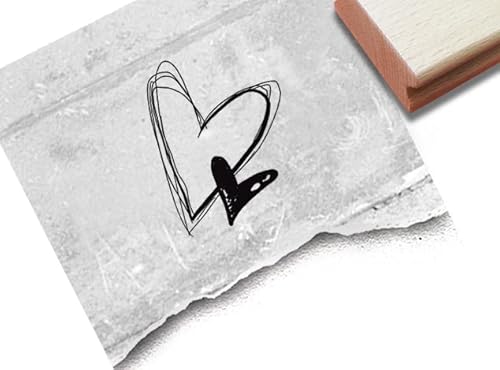 Stempel Herz Doppelherz - Motivstempel Heart Herzstempel Liebe Valentinstag Hochzeit Karten Einladung Tischdeko Gastgeschenk Scrapbook - zAcheR-fineT von zAcheR-fineT-design