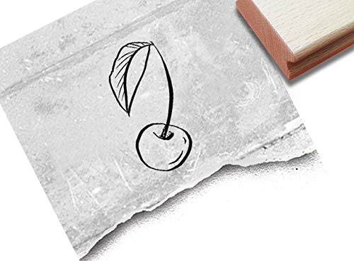Stempel Motivstempel Kirsche - Bildstempel für Karten Basteln Schilder Etiketten Tischdeko Scrapbook Garten Küche Geschenk Geburtstag - zAcheR-fineT von zAcheR-fineT-design