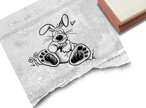 Stempel Osterstempel Hase mit Ei und Küken - Tierstempel Osterhase Ostern Karten Geschenkanhänger Basteln Osterdeko Geschenk Scrapbook - zAcheR-fineT von zAcheR-fineT-design