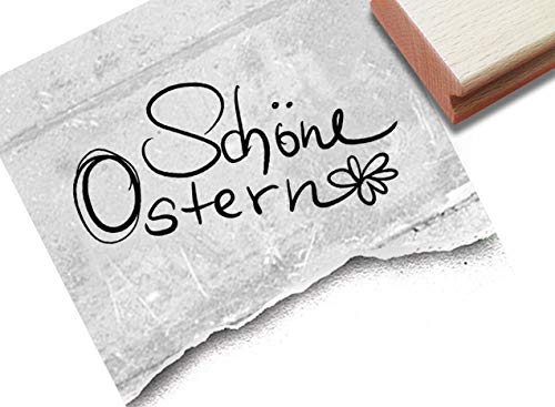 Stempel Osterstempel SCHÖNE OSTERN in Handschrift - Textstempel zum Osterfest, Karten Geschenkanhänger Geschenk Osterdeko Scrapbook - zAcheR-fineT von zAcheR-fineT-design