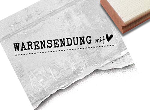 Stempel Textstempel WARENSENDUNG mit Herz - Typostempel von Herzen, Karten Geschenkanhänger Etiketten, selbst gemacht, Geschenke Basteln - zAcheR-fineT von zAcheR-fineT-design