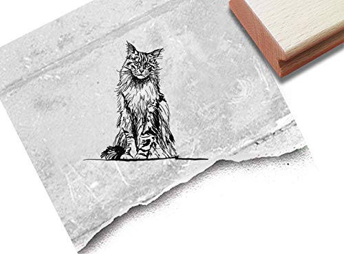 Stempel Tierstempel Katze, Kater - Motivstempel Tier Karten Basteln Kunst Deko Scrapbook Art Journal Bullet Stamp Geschenk Geburtstag - zAcheR-fineT von zAcheR-fineT-design