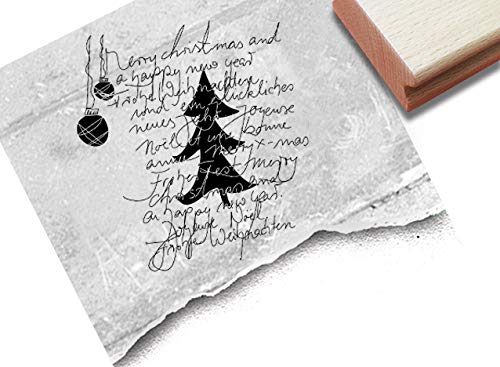 Stempel Weihnachtsstempel XL Typo Handschrift - Textstempel Schriftstempel Weihnachten Karten Geschenk Weihnachtsdeko - zAcheR-fineT von zAcheR-fineT-design