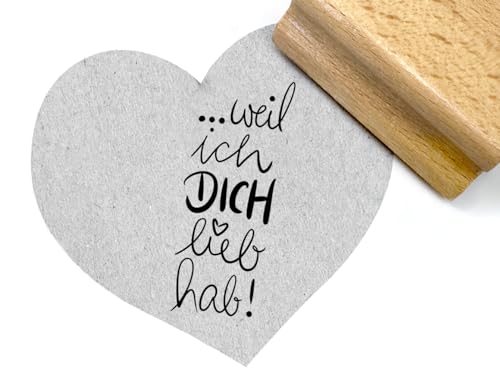 zAcheR-fineT-Design Schriftstempel STEMPEL Weil ich Dich lieb hab für Kartenbasteln Scrapbook und DIY Grüße von zAcheR-fineT-design