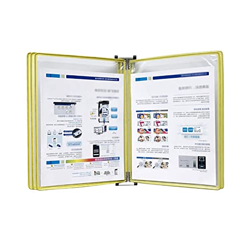 Wandmontierter Aktenhalter, Katalog-Ausstellungsständer, 5 doppelseitige Tafeln, wandmontiertes Referenzsystem – Anzeigesystem im Briefformat A4 – Referenz-Organizer mit einer Kapazität von 10 Blätter von zKbaoFCzX