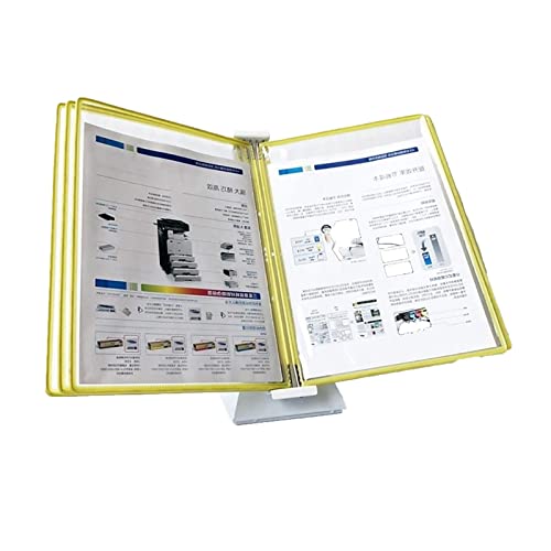 Wandmontierter Aktenhalter, Katalogständer, kleines Desktop-Referenzsystem, 5 Tafeln, fasst 10 Blatt A4-Papier, Betriebsanleitung for Aufhängen in der Fabrikwerkstatt (Farbe: Rot)(Yellow) von zKbaoFCzX