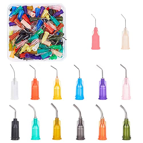 zalati Blunt Tip Dispensing Needle 140pcs Synthetische stumpfe Nadel mit Luer Lock für Kleber Tinten Nachfüllen mit Kunststoff Halter von zalati