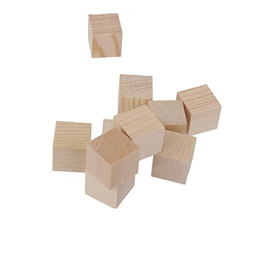 zalati Holzwürfel 10 Stück – 2,5 x 2,5 x 2,5 cm natürliche unlackierte Holzblöcke für pädagogische Handwerkswürfel DIY Malerei von zalati