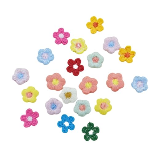 100 Stück Gänseblümchen-Aufnäher, buntes Gänseblümchen, bestickt, 5 Blütenblätter, Stickapplikationen, Heimdekoration, 100 Stück von zaoalife