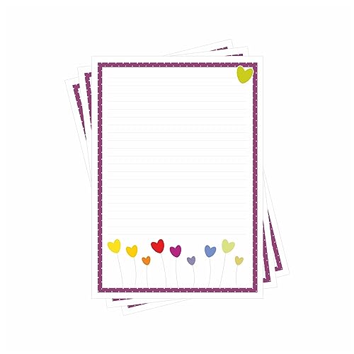 Notizblock DIN A6 I liniert I Herzblumen I Polkadots I 50 Blatt I 3er Set von zartbesaitet.com Schöne Produkte aus Papier