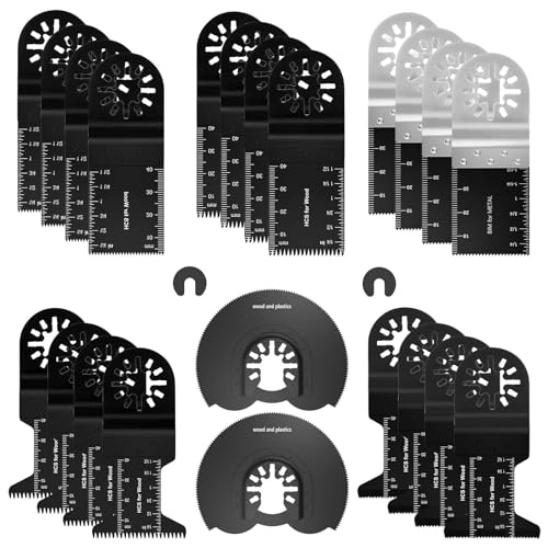 ZAXER Multiwerkzeug Sägeblätter 24-teilig Holz Kunststoff Metall Zubehör Set für viele Werkzeuge Schwingsägeblatt für Makita Milwaukee Dewalt Parkside Ryobi AEG uvm von zaxer